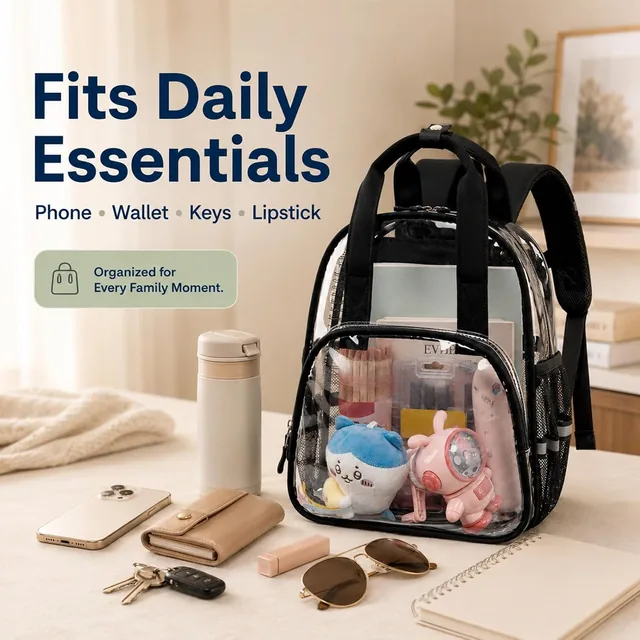 Black clear stadium backpack — product view 3
