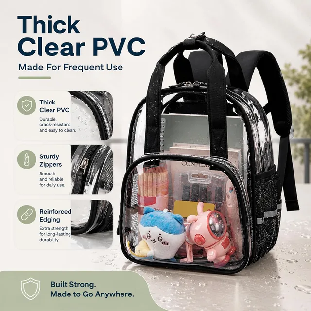 Black clear stadium backpack — product view 5