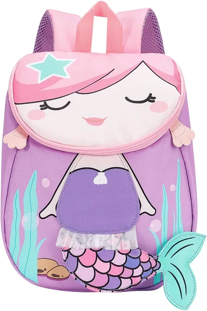 Purple 3D toddler backpack — selected front view