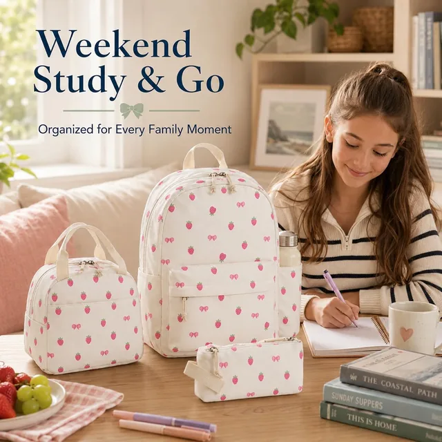 Strawberry bow school set — product view 8